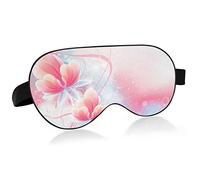 Pink Nature Flower Breathable Sleeping Eyes Mask, Cool Feeling Eye Sleep Cover for Summer Rest, Elastic Contoured Blindfold for Women & Men Travel