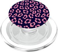 Pink Navy Blue Leopard Print Cheetah Aesthetic Girly Y2K PopSockets PopGrip for MagSafe