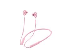 (Pink) Neck-mounted K Song Bluetooth 5.0 Headset Wired Stereo Bass Headphones Waterproof Earphoens with Mic