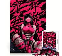 Pink Ninja Jigsaw Puzzles for Adults 1000 Pieces Clear Logic Toy Quiet Hobby Perfect Cut Stylish Gift (38x26cm)