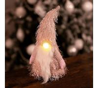Pink Nordic Santa Gonk - LED Light Up Christmas Plush Gnome Ornament for Festive Home Décor
