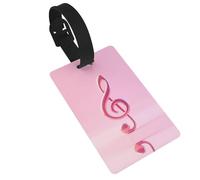Pink Notes Luggage Tags for Suitcases, PVC Suitcase Tag with Secure Strap Suitcase Identifier with Privacy Name Card for Travel Bag Tags Personalized Baggage Tag for Women Men