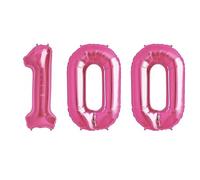 Pink Number 100 - Large Helium Foil Balloon - Birthday Party Wedding Anniversary Decoration - 101cm