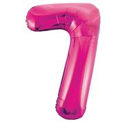 Pink Number 7 Shaped Large Foil Balloon (86cm) 1 Piece - Perfect for Birthday Parties and Special Events