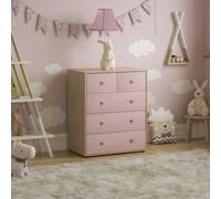 (Pink & Oak) Neptune 5 Drawer Chest Garment Bedroom Storage Oak
