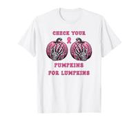 Pink October Check Your Pumpkins for LUMPKINS Breast Cancer T-Shirt