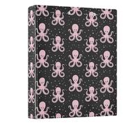 Pink Octopus 3 Ring Binder 1.5 Inch Round Ring Binder View Binder Holds 200 Documents for Home School Office Use