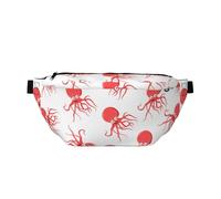Pink Octopus Patterns Waistpacks Sling Bags Crossbody Bag Chest Daypack with Adjustable Belt for Women Men