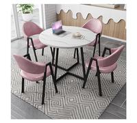Pink Office Reception Room Table and Chair Set Small Round Conference Tables Business Negotiation Furniture Stylish Club Coffee Table for Office Use