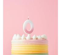 Pink Ombre Number '0' Candle Birthday Candles