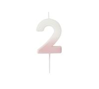 Pink Ombre Number '2' Candle