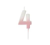 Pink Ombre Number '4' Candle
