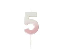 Pink Ombre Number '5' Candle Birthday Candles