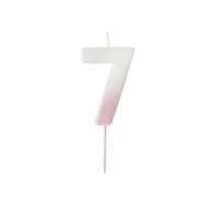 Pink Ombre Number '7' Candle