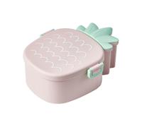(Pink, One size) Kids School Portable Bento Case Easy To Carry Cute Pineapple Shaped Lunch Box Suitable For Fruits Candies Cookies