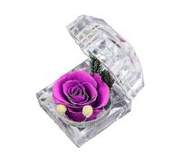 (pink, One size) Real Preserved Rose Forever In Mini Clear Ring Box, Gifts For Anniversary,valentines,xmas, Birthday