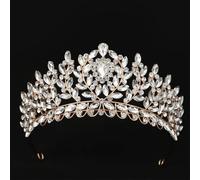 Pink Opal Crystal Crown For Women Girls Elegant Bride Queen Bridal Tiaras Hair Accessories Wedding Headbands gold