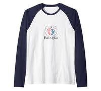 Pink or Blue: Adorable Baby Shower Gender Reveal Raglan Baseball Tee, Men, Navy/White, M
