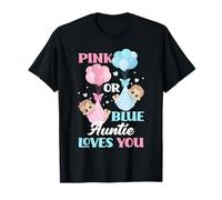Pink Or Blue Auntie Loves You Aunt Gender Reveal Party T-Shirt