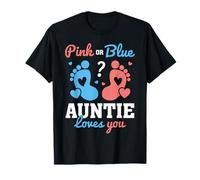Pink or Blue Auntie Loves You Gender Reveal Auntie Aunt T-Shirt