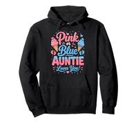 Pink or Blue Auntie Loves You Ice Cream Gender Reveal Pullover Hoodie