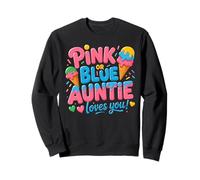 Pink or Blue Auntie Loves You Ice Cream Gender Reveal Sweatshirt