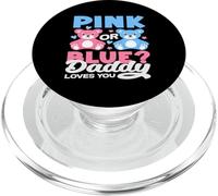 Pink Or Blue Daddy Loves You Bear Gender Reveal Baby PopSockets PopGrip for MagSafe