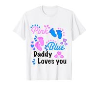 Pink or Blue Daddy Loves You Gender Reveal Party Shirt T-Shirt