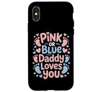 Pink Or Blue Daddy Loves You Pregnancy Party Case for iPhone X/XS