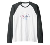 Pink or Blue Dreams Come True Baby Shower Celebration Raglan Baseball Tee, Men, Dark Heather/White, XXL