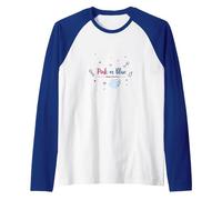 Pink or Blue Dreams Come True Baby Shower Celebration Raglan Baseball Tee, Men, Royal Blue/White, XXL
