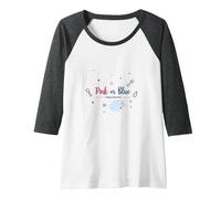 Pink or Blue Dreams Come True Baby Shower Celebration Raglan Baseball Tee, Women, Dark Heather/White, S