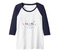Pink or Blue Dreams Come True Baby Shower Celebration Raglan Baseball Tee, Women, Navy/White, XL