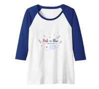 Pink or Blue Dreams Come True Baby Shower Celebration Raglan Baseball Tee, Women, Royal Blue/White, XL