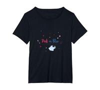 Pink or Blue Dreams Come True Baby Shower Celebration T-Shirt, Women's Plus, Black, 1X