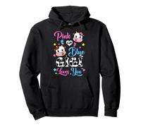 Pink Or Blue Gigi Loves You Cow Baby Gender Reveal Pullover Hoodie