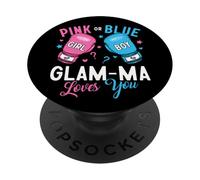 Pink or Blue Glam-ma Loves You Boxing Gender Reveal Boxer PopSockets Adhesive PopGrip
