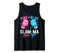 Pink or Blue Glam-ma Loves You Boxing Gender Reveal Boxer Tank Top