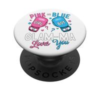 Pink Or Blue Glam-ma Loves You Boxing Gender Reveal Party PopSockets Adhesive PopGrip