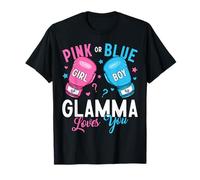 Pink or Blue Glamma Loves You Boxing Gender Reveal Boxer T-Shirt
