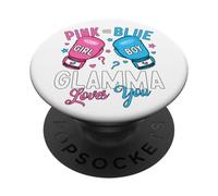 Pink Or Blue Glamma Loves You Boxing Gender Reveal Party PopSockets Adhesive PopGrip