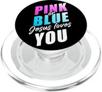 Pink or Blue GOD Loves You - Christian Faith Gender Reveal PopSockets PopGrip for MagSafe