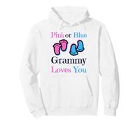 Pink Or Blue Grammy Loves You Baby Girl Or Boy Coming Soon Pullover Hoodie