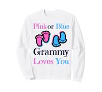 Pink Or Blue Grammy Loves You Baby Girl Or Boy Coming Soon Sweatshirt
