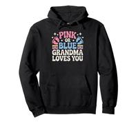 Pink or Blue Grandma Loves You Baby Announcement Pullover Hoodie