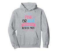 Pink Or Blue Grandma Loves You Gender Reveal Grandmother Pullover Hoodie