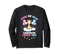 Pink Or Blue Grandma Loves You Grandma Future Grandma Baby P Long Sleeve T-Shirt