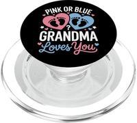Pink Or Blue Grandma Loves You Pregnancy Reveal PopSockets PopGrip for MagSafe