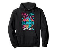 Pink Or Blue Grandpa Loves You Leopard Pumpkin Thanksgiving Pullover Hoodie
