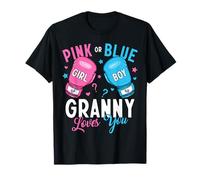 Pink Or Blue Granny Loves You Boxing Gender Reveal Boxer T-Shirt
